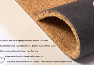 lot 46 image: Coco Coir Door Mat with Heavy Duty Backing, Natural Doormat, Easy to Clean Entry Mat, Beautiful Color and Sizing for Outdoor and Indoor uses, Home D�cor