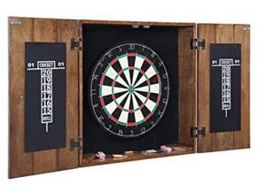 lot 58 image: Hathaway Drifter Solid Wood Dartboard & Cabinet Set