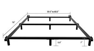 lot 60 image: Queen Metal Bed Frame 7 Inch Heavy Duty 9-Leg Support Base for BoxSpring & Mattress Foundation 3000lbs Easy Assembly Tool-Free , Black
