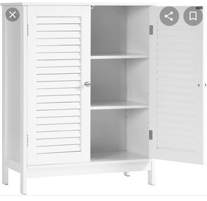 lot 81 image: reettic bathroom floor cabinet, wooden freestanding storage cabinet,side storage organizer
