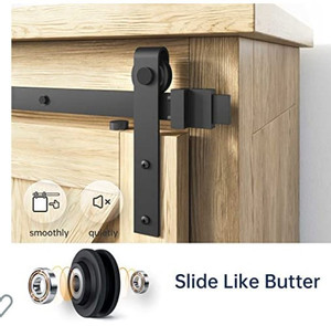lot 82 image: EaseLife 3.3 FT Cabinet Mini Sliding Barn Door Hardware Track Kit,Easy Install,Slide Smoothly Quietly,Apply for Storage Window TV Stand and Other Shielding (No Cabinet