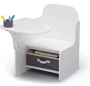 lot 83 image: Delta Children MySize Chair Desk with Storage Bin - Greenguard Gold Certified, Bianca White