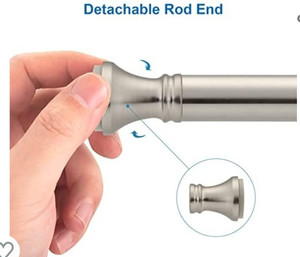 lot 112 image: Amazer Spring Tension Curtain Rod, Small Curtain Rod - 26-42 Inches Rust-Resistance Doorway Curtain Rod, Nickel