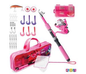lot 30298 image: Play22 Kids Fishing Pole Pink - Kids Fishing Rod And Reel Combo