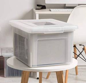 lot 30301 image: IRIS USA Letter & Legal Size Plastic Storage Bin Tote Organizing File Box with Durable and Secure Latching Lid, Stackable and Nestable, 3 Pack, Clear