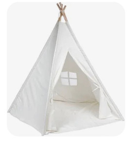 lot 30314 image: White with Window Kids Teepee Indoor Playhouse