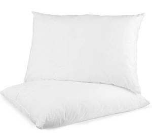 lot 30317 image: Set of Two 100% Cotton Hotel Down-Alternative Made in USA Pillows