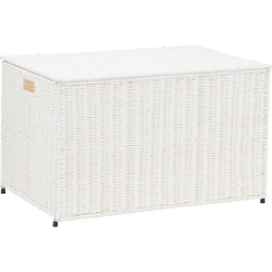 lot 30322 image: Household Essentials Large Wicker storage Chest, White