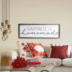 lot 31453 image: Patton Wall Decor Happiness is Homemade Rustic Wood Framed Wall Art Dcor, 12x36