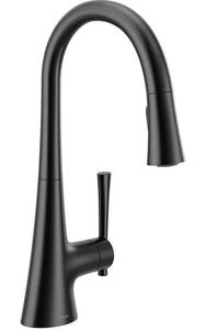lot 31456 image: Kurv Collection 9126BL One-Handle Pulldown Kitchen Faucet in Matte Black