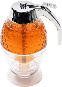 lot 31458 image: Maison Su Casa Handheld Honey Dispenser, Non-Drip Syrup Serving Container, Keeps Hands Clean, Includes Stand, Fun Honeycomb Design
