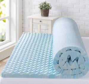 lot 31474 image: Zinus 2 Inch Swirl Gel Memory Foam Convoluted Mattress Topper  Cooling Airflow