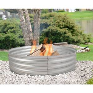 lot 34687 image: Pleasant Hearth Infinity Galvanized Steel Outdoor Fire Ring