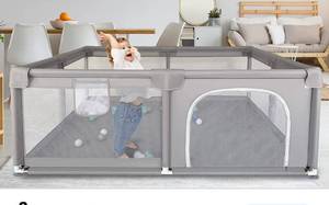 lot 35204 image: Baby Playpen , Baby Playard, Playpen for Babies with Gate ,LIAMST Indoor & Outdoor Playard for Kids Activity Center - LIAMST Sturdy Safety Play Yard with Soft Breathable Mesh