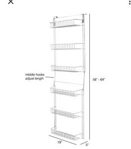 lot 35214 image: Overdoor storage basket rack White Shelf Kit (6 Shelves)
