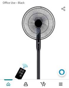 lot 35218 image: Pedestal Fan - Oscillating Standing Fan with Remote Built-in Powerful 12 Speed Settings and Timer - Adjustable Height and Tilt - Quiet DC Motor Stand Floor Fan for Bedroom and Home Office Use - Black