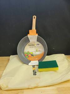 lot 35240 image: Hansubute Nonstick Induction Stone Frying Pan with Soft Touch Handle,Children Protection Function (11inch)