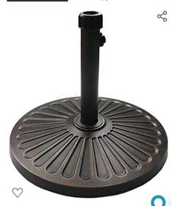 lot 35248 image: Sunnyglade 18 30.2-lbs Heavy Duty Round Antiqued Umbrella Base for Patio, Outdoor - Bronze