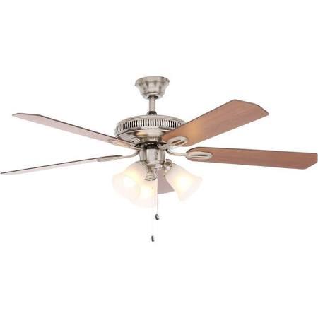 Hampton Bay Glendale 52 Ceiling Fan With Amber Glass 3 Light Kit