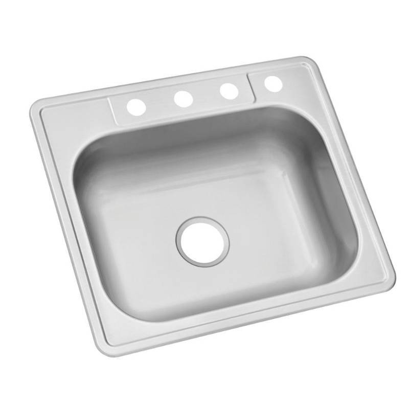 Glacier Bay Top Mount Stainless Steel 25 in. 4-Hole Single Bowl Kitchen Sink | Huge name brand ...