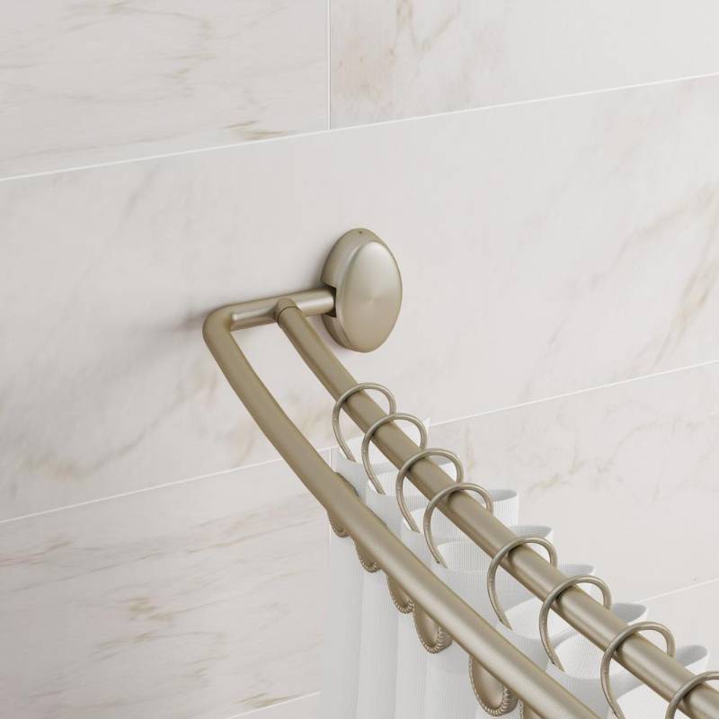 Glacier Bay Rustproof 72 in. Adjustable Permanent Mount Double Curved