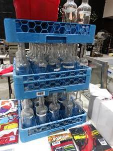 lot 1707 image: Lot of Empty Flavored Bottles and Spill Proof Lids
