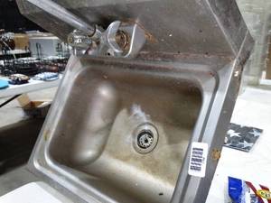 lot 1784 image: Small Stainless Steel Sink and Faucet
