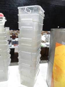 lot 1789 image: Stack of Plastic Food Tubs