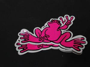 lot 1803 image: Lot of Pink Peace Frog Stickers