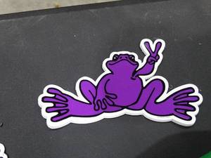 lot 1804 image: Purple Peace Frog Stickers