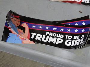 lot 1815 image: Veterans and Girls for Trump Bumper Stickers Lot