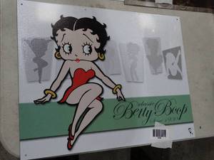 lot 1856 image: 16 x 12.5 Metal Betty Boop Sign
