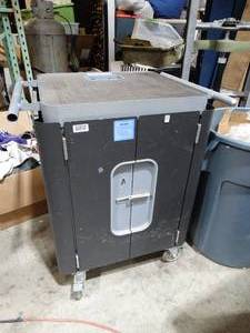 lot 1954 image: Commercial laptopipad charging station on wheels- Tool cart