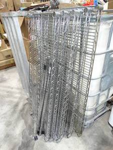 lot 1971 image: Lot of metro style shelves poles