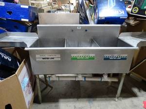 lot 1983 image: 3 hole stainless steel sink