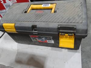 lot 1985 image: Toolbox w plumbing supplies
