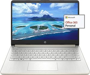 lot 97 image: HP 2021 Newest 14in Ultra Light Laptop, Intel N4020 Processor (Up to 2.8GHz), 4GB RAM, 128GB Storage  (64GB eMMC64GB Micro SD), 1 Year Office 365, Webcam, HDMI, Wi-Fi, USB-A&C, Google Classroom or Zoom   (Retails $220)
