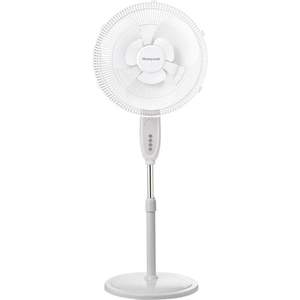 lot 62383 image: Honeywell HSF1640W 16 in. Double Blade Pedestal Stand Fan, White
