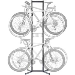 lot 62410 image: Delta 4-Bike Freestanding Bicycle Storage Rack with Basket