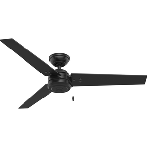 lot 62412 image: Hunter 52 Cassius Matte Black Ceiling Fan with Pull Chain