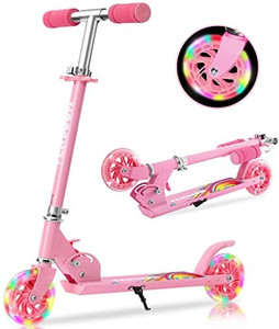 lot 62415 image: TENBOOM Scooter For Kids Ages 4-7 Boys Girls With Led Light Up Wheels, 2 Wheels Kick Scooter Micro Kids Scooter With Adjustable Handlebar Rear Brake for Kids Ages 3-10