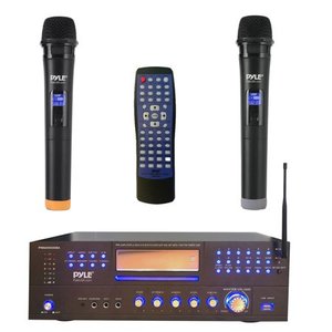 lot 62421 image: Pyle PWMA5000BA - Home Theater Preamplifier - Pro Audio Stereo Receiver System with Multimedia Disc Player, 2CH UHF MicMP3USB Reader, AMFM Radio (3000 Watt)