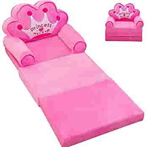 lot 63437 image: MOCOHANA� Plush Foldable Kids Sofa Backrest Chair Childrens Flip Open Sofa Bed Kids Upholstered Foam