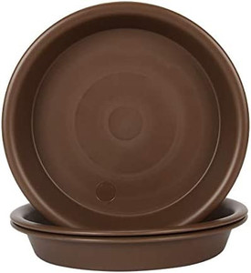 lot 63463 image: Plant saucer 14 inch. Drip trays, Brown  (3 pack)  (Retails $25.00)