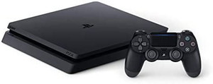 lot 63476 image: Sony Playstation 4 Slim Video Game Console Jet Black PS4  (Memory size Unknown) (Powers on--Works fine)  (Retails $540.00)