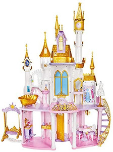 lot 63495 image: Disney Princess Ultimate Celebration Castle, 4 Feet Tall Doll House with Furniture and Accessories, Musical Fireworks Light Show, Toy for Girls 3 and Up  (Must Be Assembled)  (SOLD AS IS)