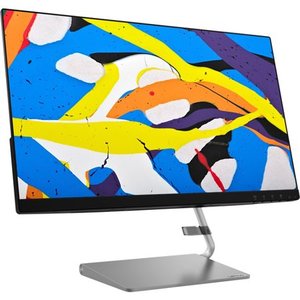 lot 63508 image: Lenovo Q24i-10 23.8 Full HD LCD Monitor - 169 - Black - In-plane Switching (IPS) Technology - 1920 x 1080 - 250 Nit - 6 ms - 75 Hz Refresh Rate - 2 Speaker(s) - HDMI - VGA   (Powers on--Works fine)