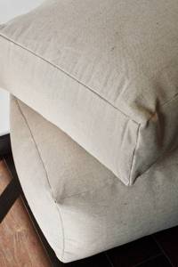 lot 64310 image: Ottoman-cushion-footstool-sitting chair-pouf footstool-organic living room chair-nursery-kids-floor pillow-bed room-linen pouf