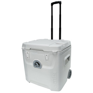lot 64312 image: Igloo 52 qt. 5-Day Marine Ice Chest Cooler with Wheels, White