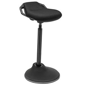 lot 64319 image: SONGMICS Standing Desk Chair, Adjustable Ergonomic Standing Stool, 23.6-33.3 Inches, Swivel Sitting Balance Chair, Anti-Slip Bottom Pad, Black UOSC02BK